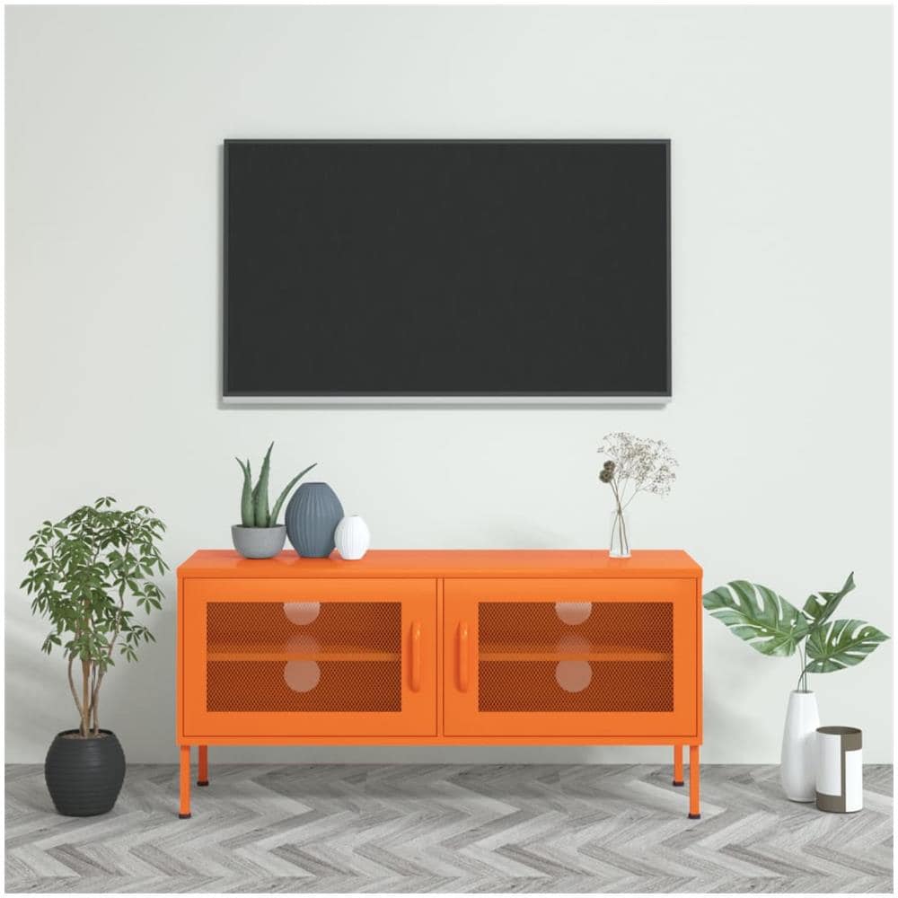 Mobile Tv Arancione 105x35x50 Cm In Acciaio - Foto 1