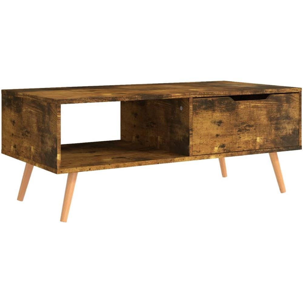 Tavolino Salotto Rovere Fumo 100x49,5x43 cm Legno Multistrato - Foto 1