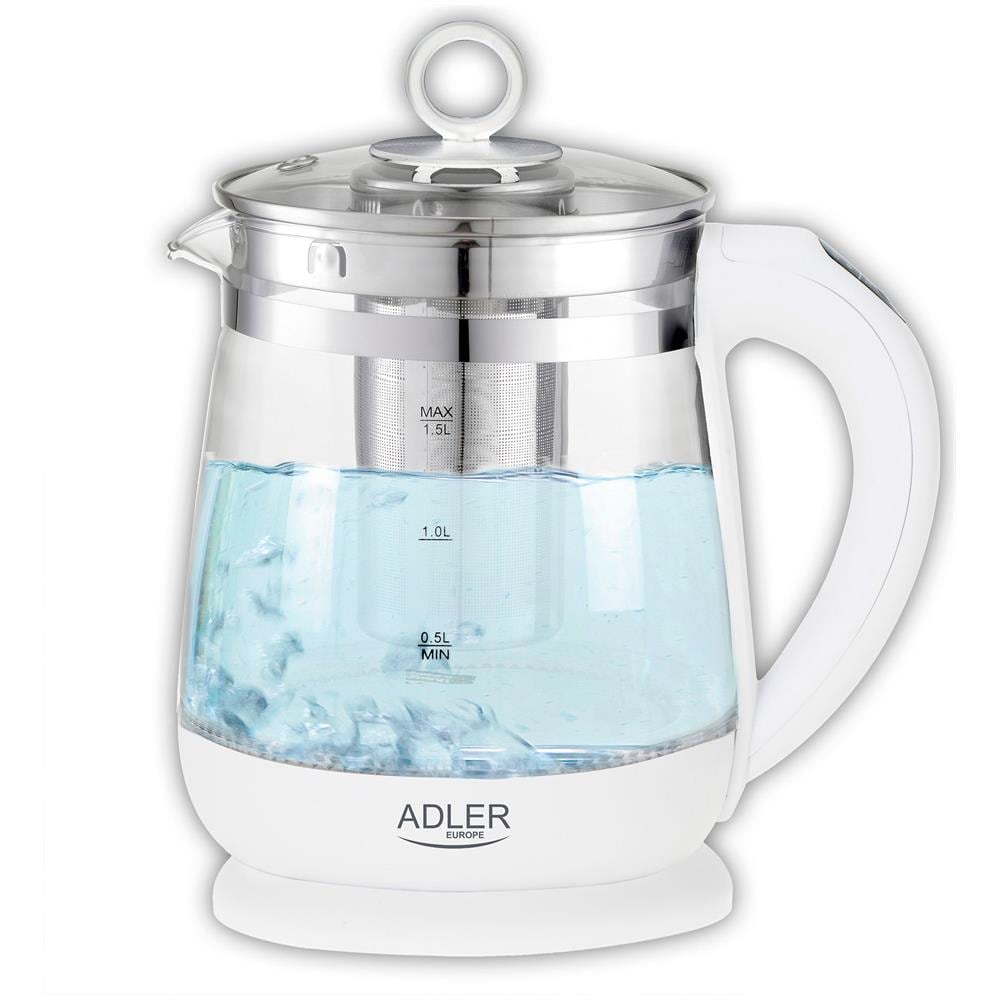 Bollitore Elettrico AD 1299 Capacità 1.5 litri Potenza 2200 W Colore Bianco / Trasparente - Foto 1