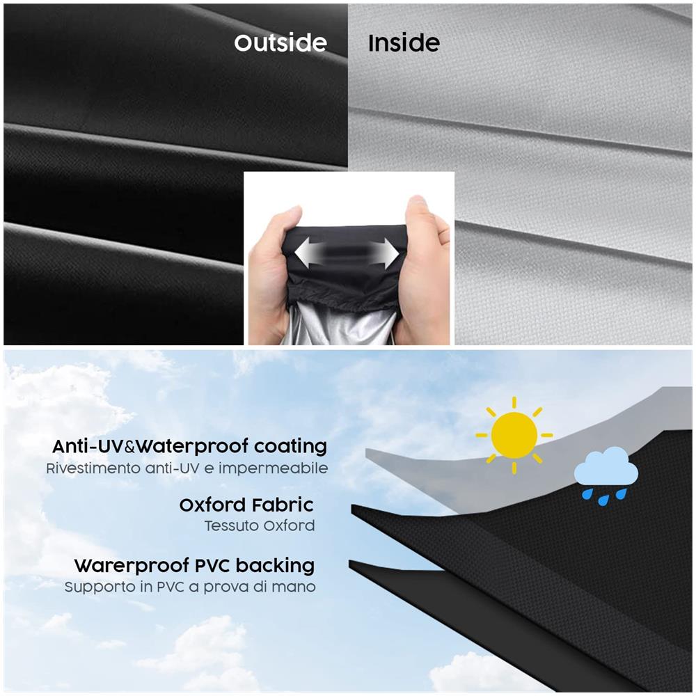 Copertura Barbecue, Telo Copri Barbecue Impermeabile, Telo Protettivo Per Bbq Grill Anti Pioggia Polvere Uv Sole Neve, Tessuto Oxford Super Resistente Per Tutte Le Stagioni (80x60x100)  - Foto 6