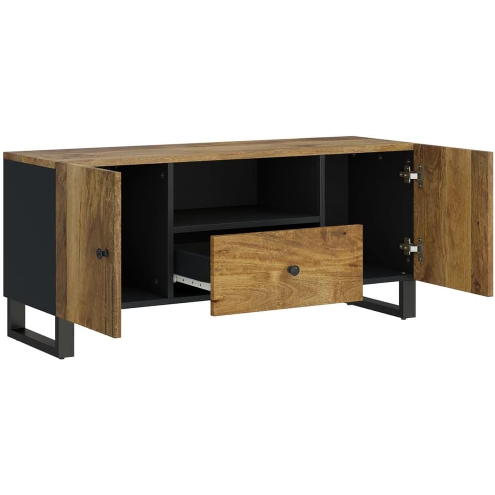 Mobile Tv 105x33,5x46cm Legno Massello Mango Legno Multistrato - Foto 2