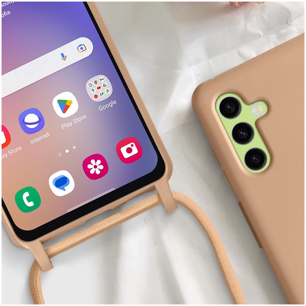 Cover Cordino Per Samsung Galaxy A54 5g Collana / Tracolla 80 Cm Rosa Chiaro - Foto 2