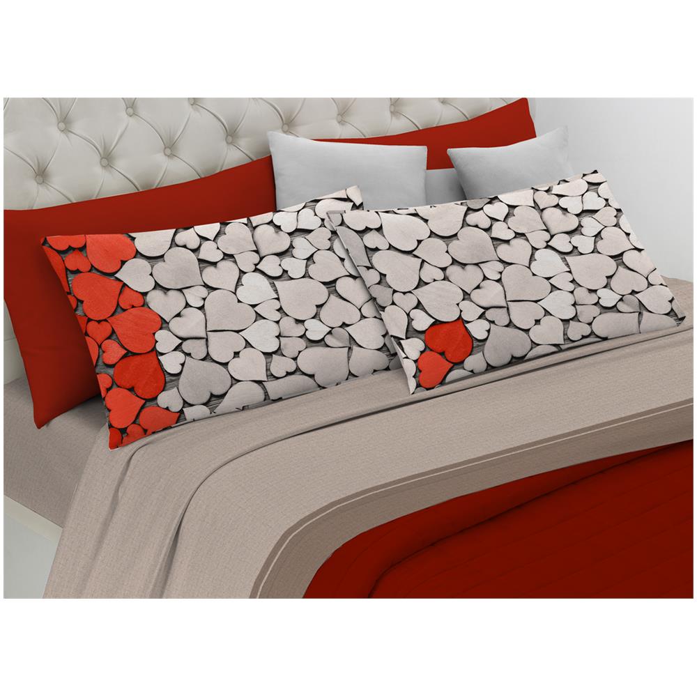 Completo Lenzuola In 100% Cotone Linea Digitale Spin-off Disegno Love Love - Foto 1