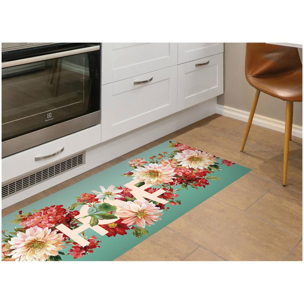 Tappeto Passatoia Cucina Digitale Antimacchia Antiscivolo Green Water Home Fiori 50x140 Green Water - Foto 5