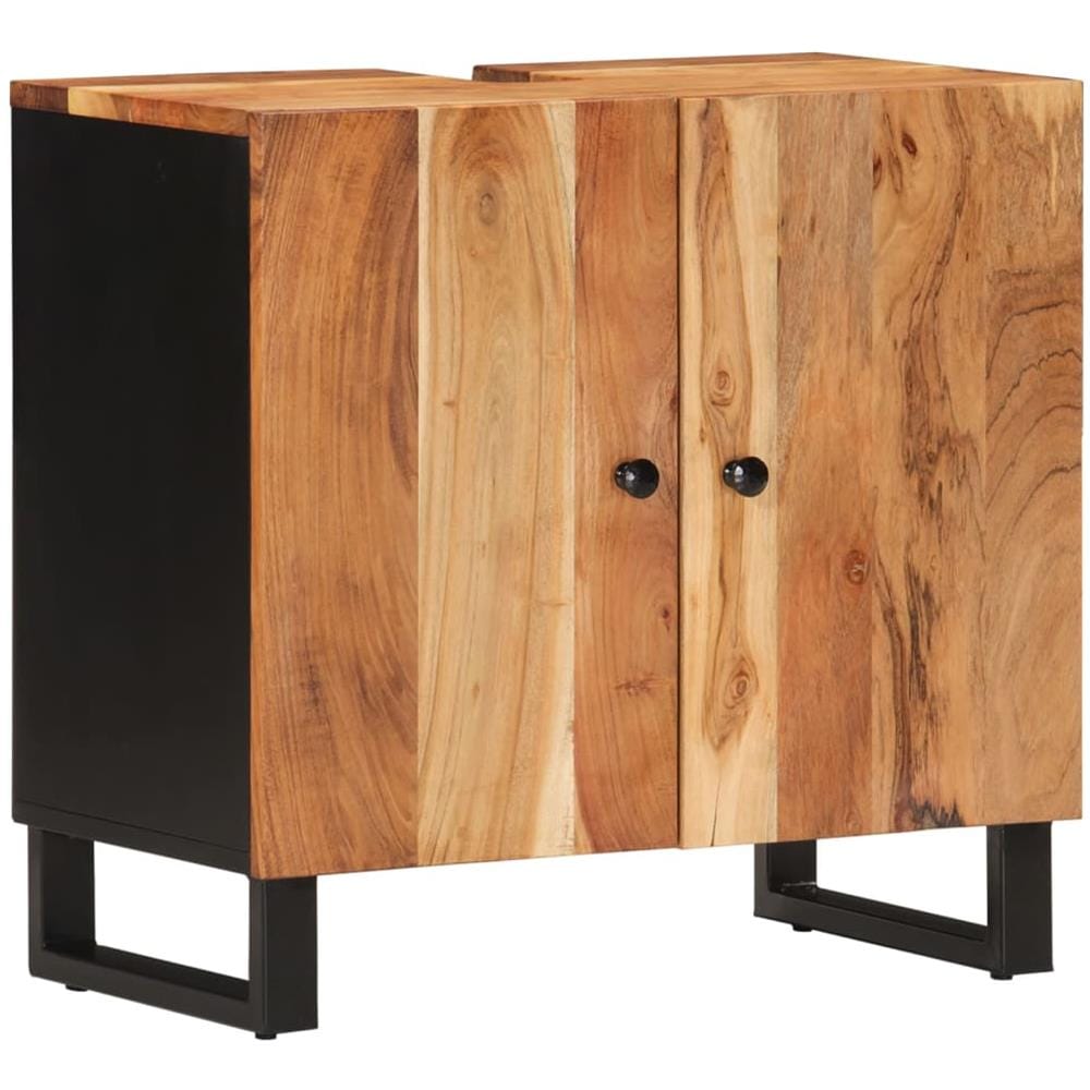 Mobile Lavabo 62x33x58 Cm Legno Massello Acacia E Multistrato - Foto 2