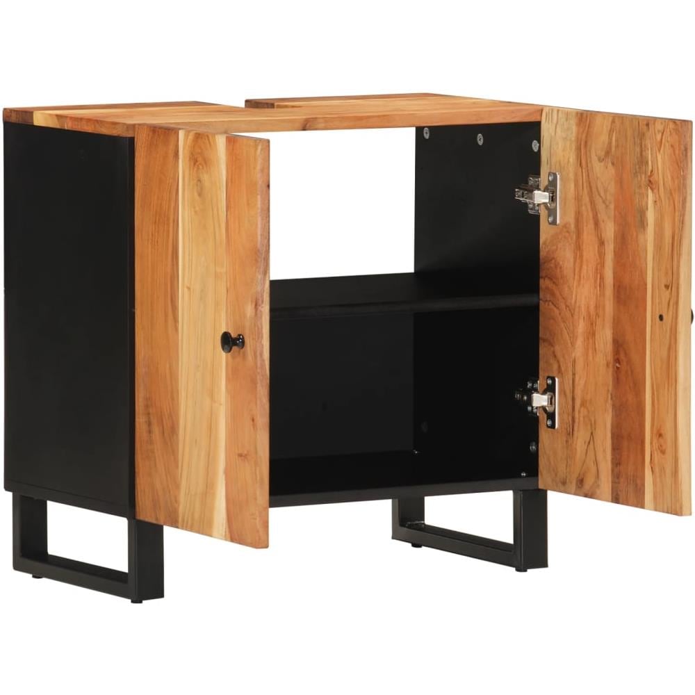 Mobile Lavabo 62x33x58 Cm Legno Massello Acacia E Multistrato - Foto 3