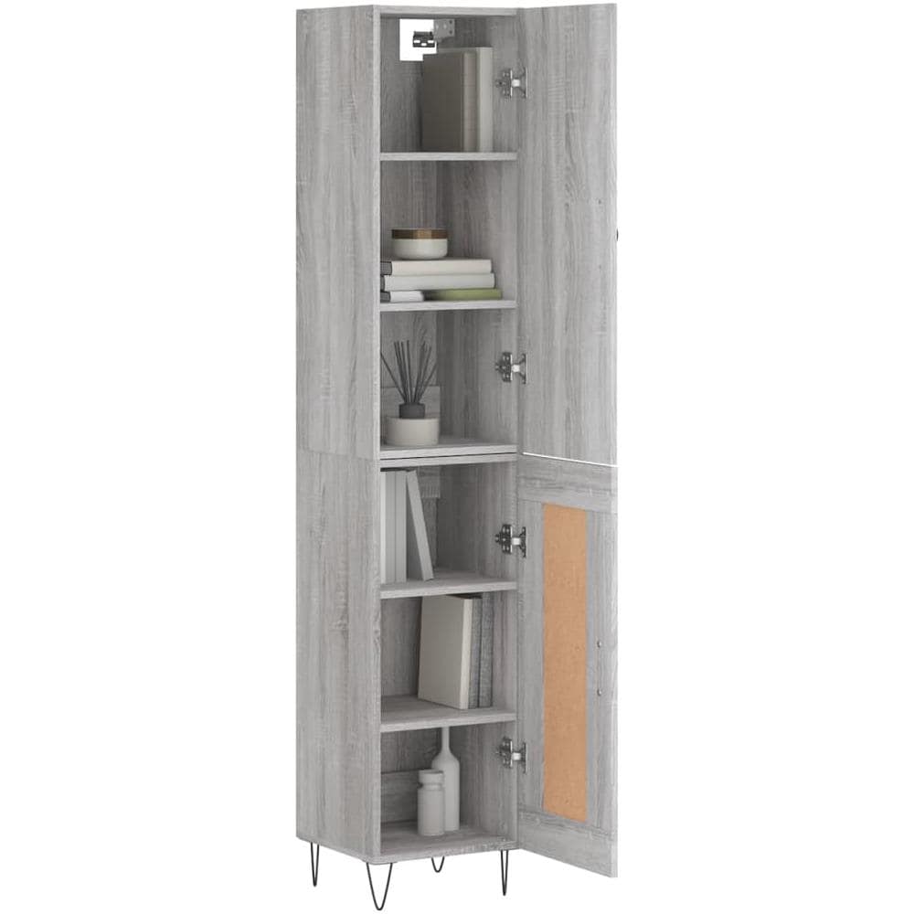 Credenza Grigio Sonoma 34,5x34x180 Cm In Legno Multistrato - Foto 3