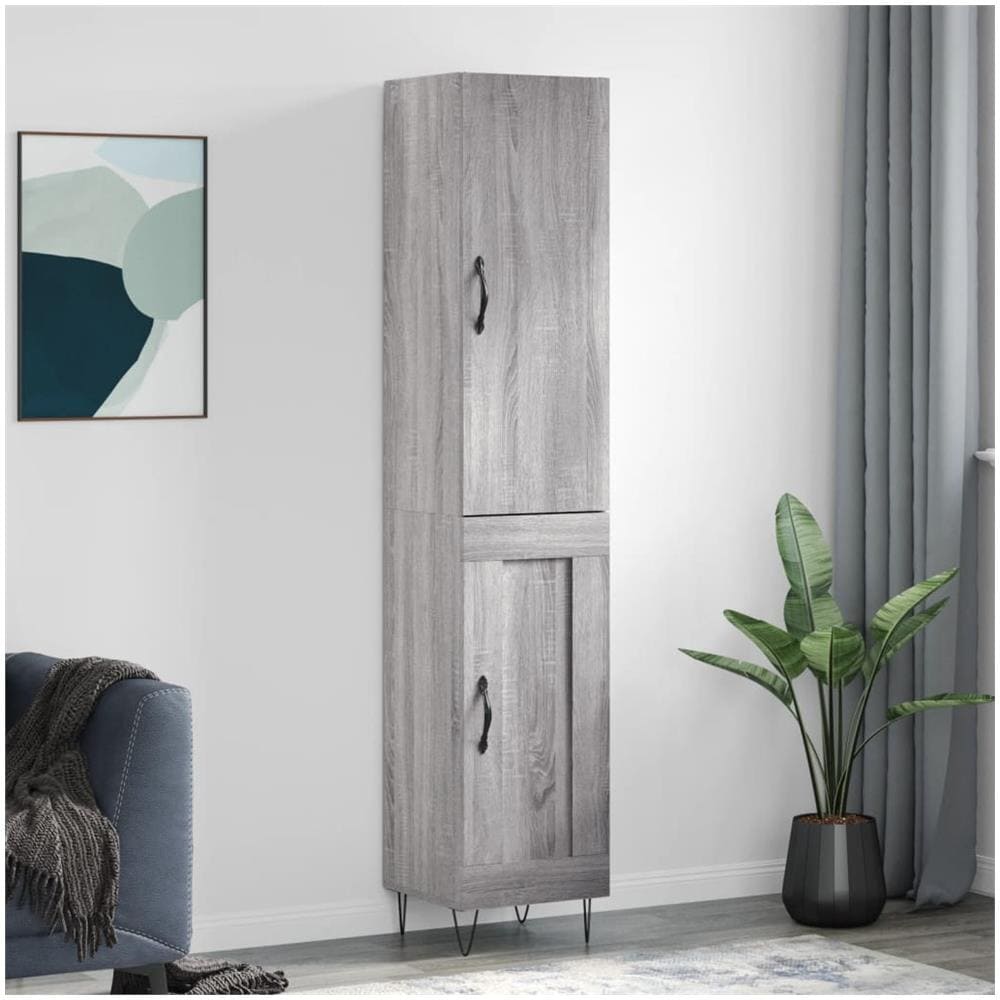 Credenza Grigio Sonoma 34,5x34x180 Cm In Legno Multistrato - Foto 1