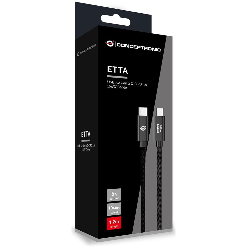 ETTA02B12 Cavo USB USB 3.2 Gen 2 (3.1 Gen 2) 1,2 m USB C Nero - Foto 4