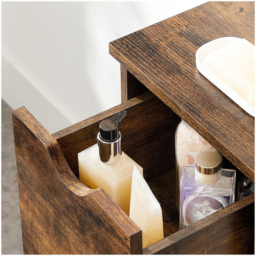 Mobiletto da bagno rustico con ripiani regolabili BBK143X01V1 - Foto 9