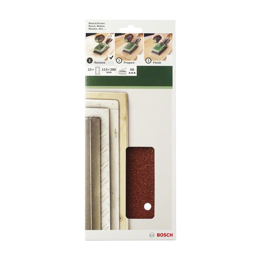 10 Fogli Abrasivi Per Levigatrice Orbitale 115x280mm 14fori G80 - Foto 1