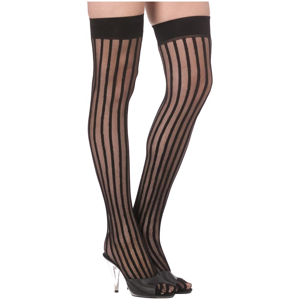 Calze Nere A Strisce Da Donna Taglia Unica - Foto 2