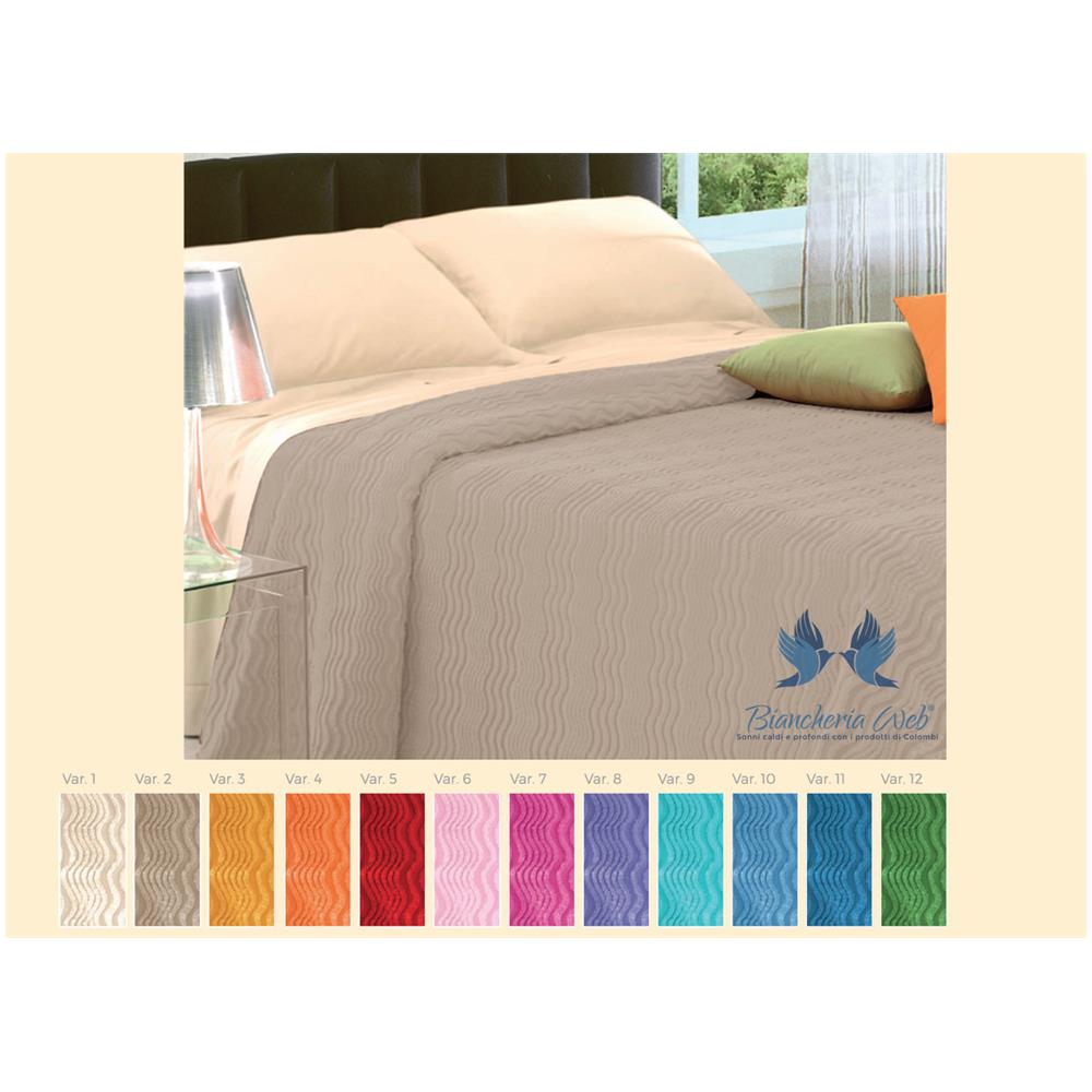 Copriletto Tinta Unita In Morbidissima Ciniglia A Onde 100% Cotone Vari Colori Singolo Tortora 2 - Foto 2