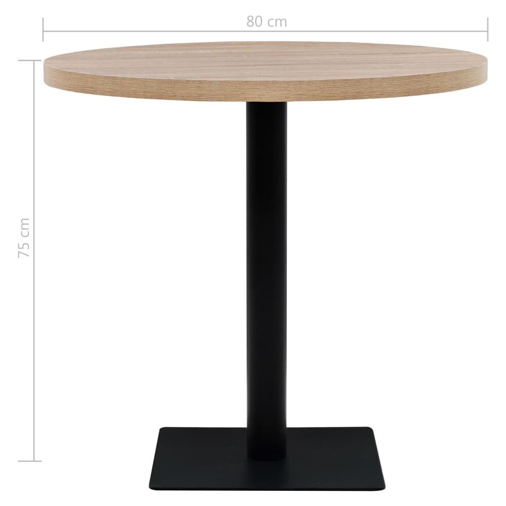Tavolo Bistrot In Mdf E Acciaio Rotondo 80x75 Cm Colore Rovere - Foto 6