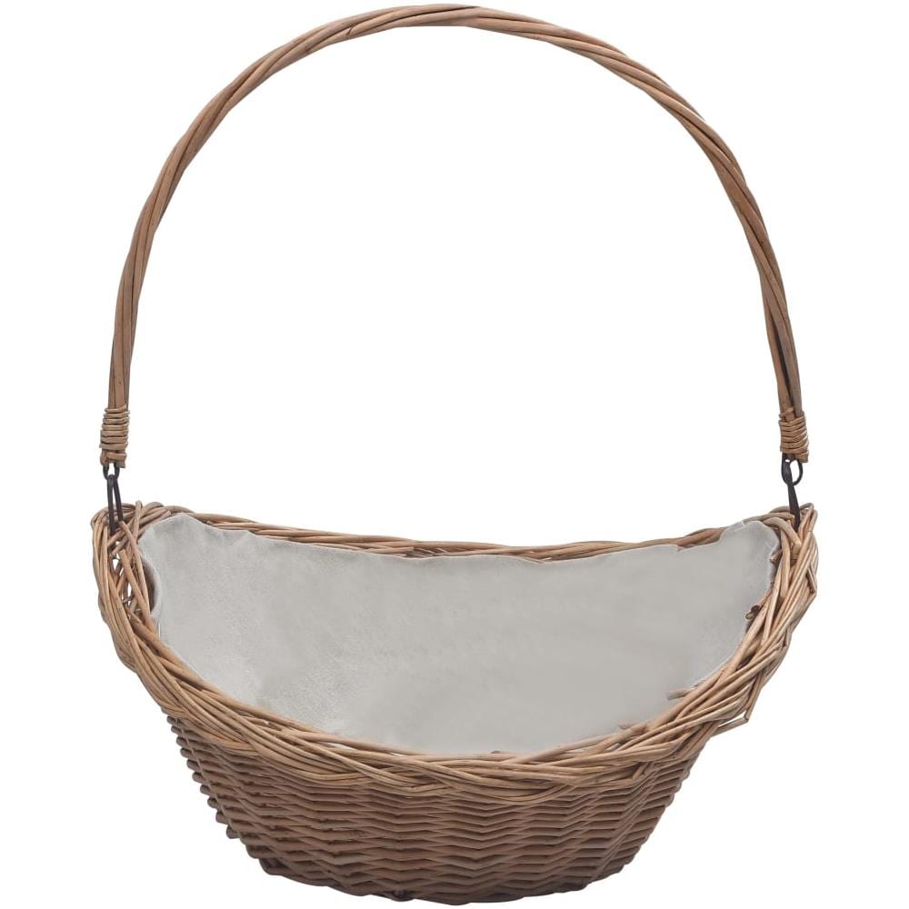 Cesta Legna Da Ardere Con Manico 57x46,5x52cm Marrone In Salice - Foto 2