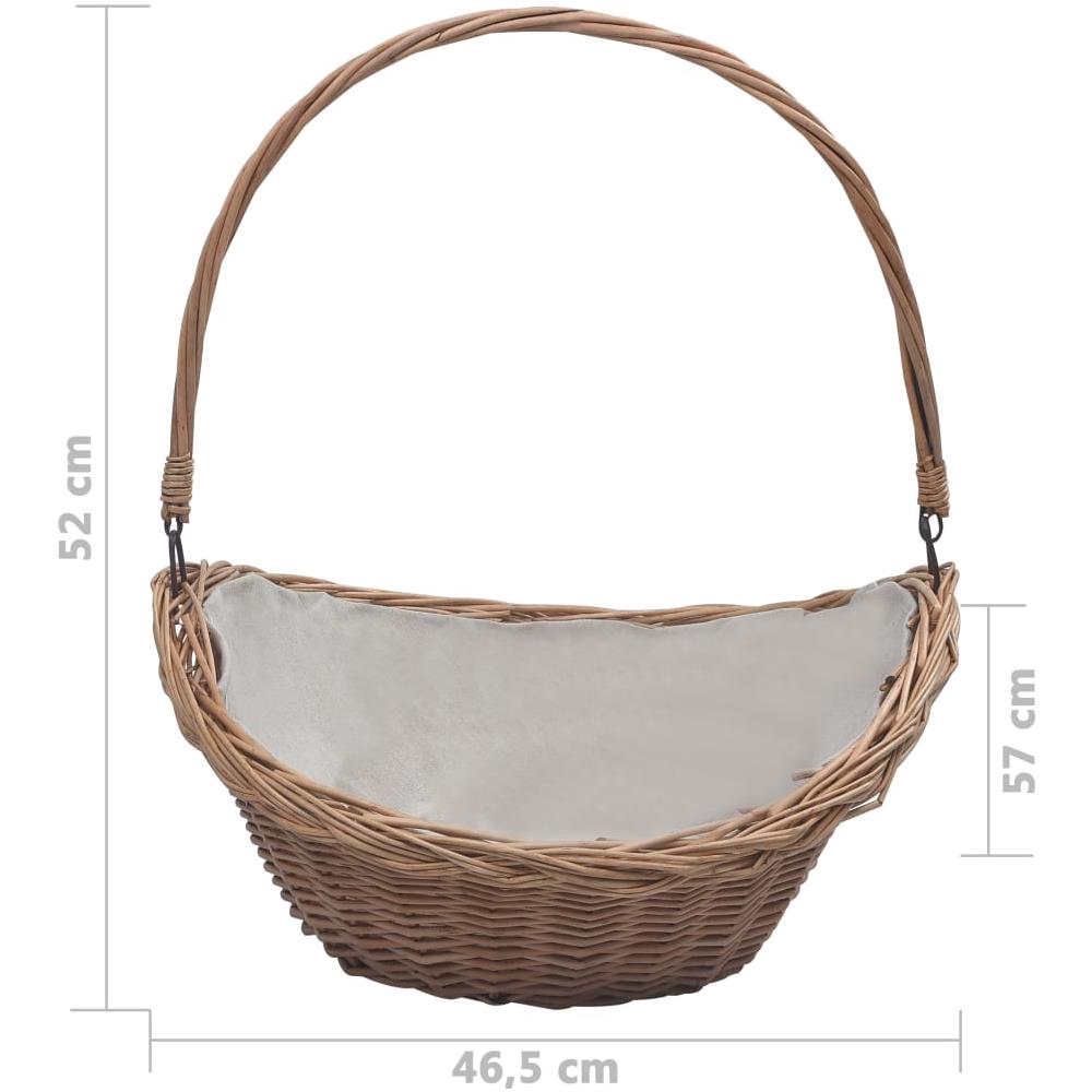 Cesta Legna Da Ardere Con Manico 57x46,5x52cm Marrone In Salice - Foto 8