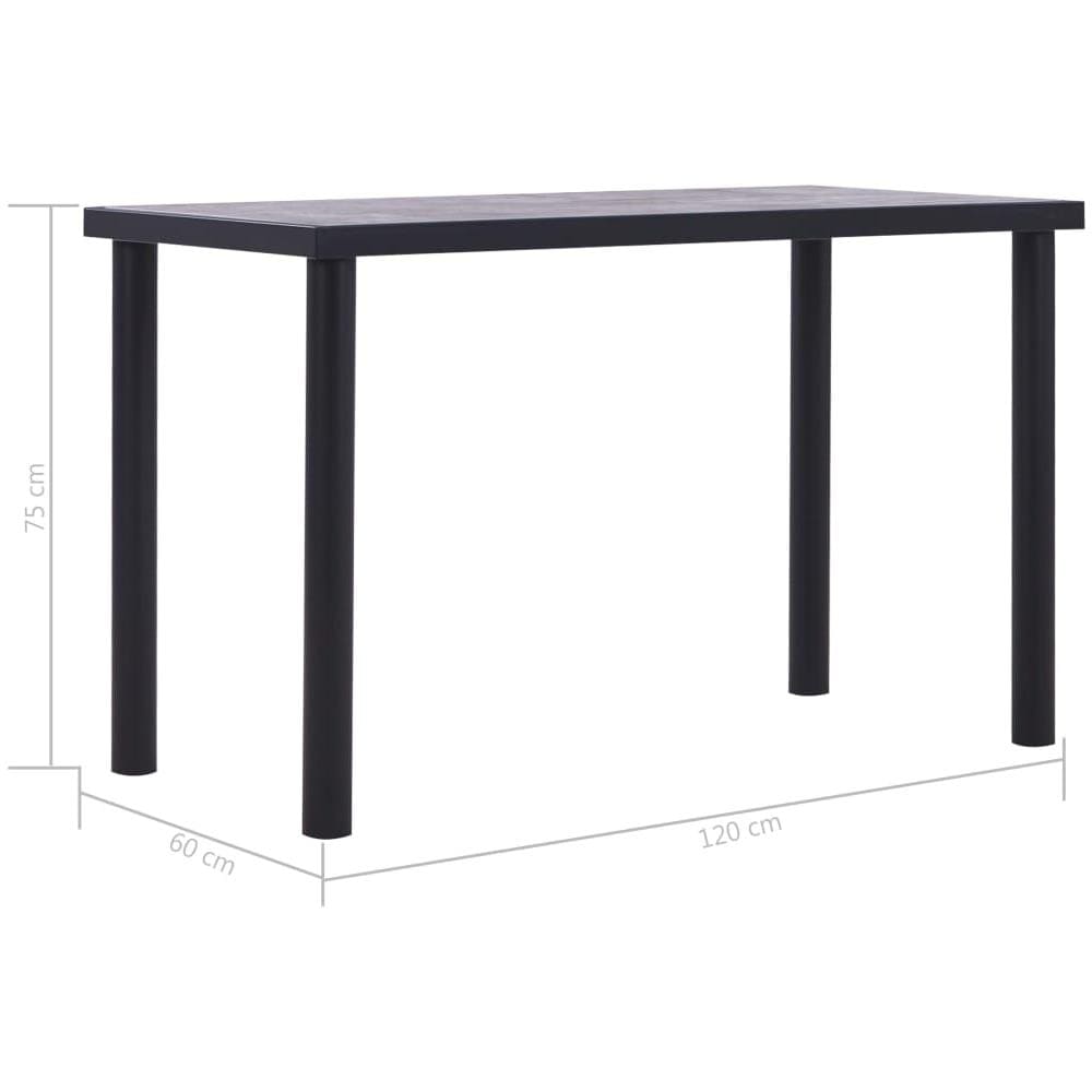 Tavolo Da Pranzo Nero E Grigio Cemento 120x60x75 Cm In Mdf - Foto 5