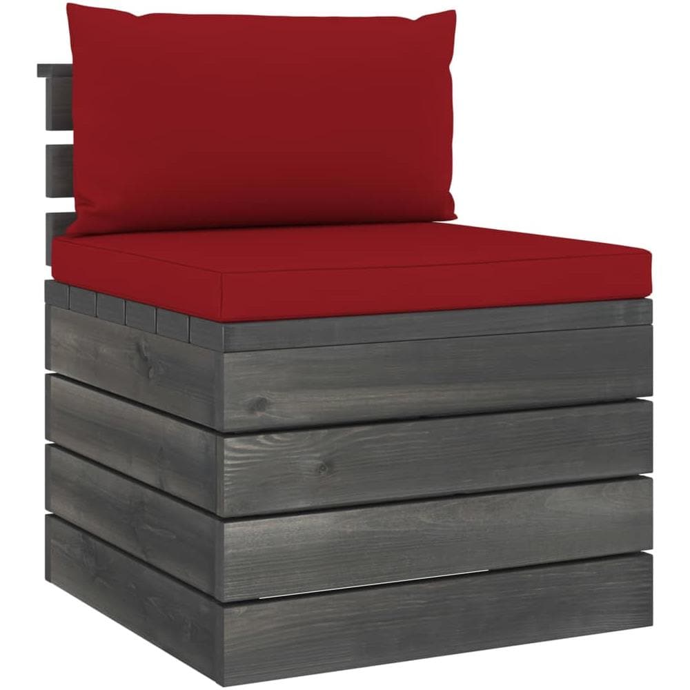 Set Divani Da Giardino Su Pallet 2 Pz Con Cuscini Massello Pino - Foto 3