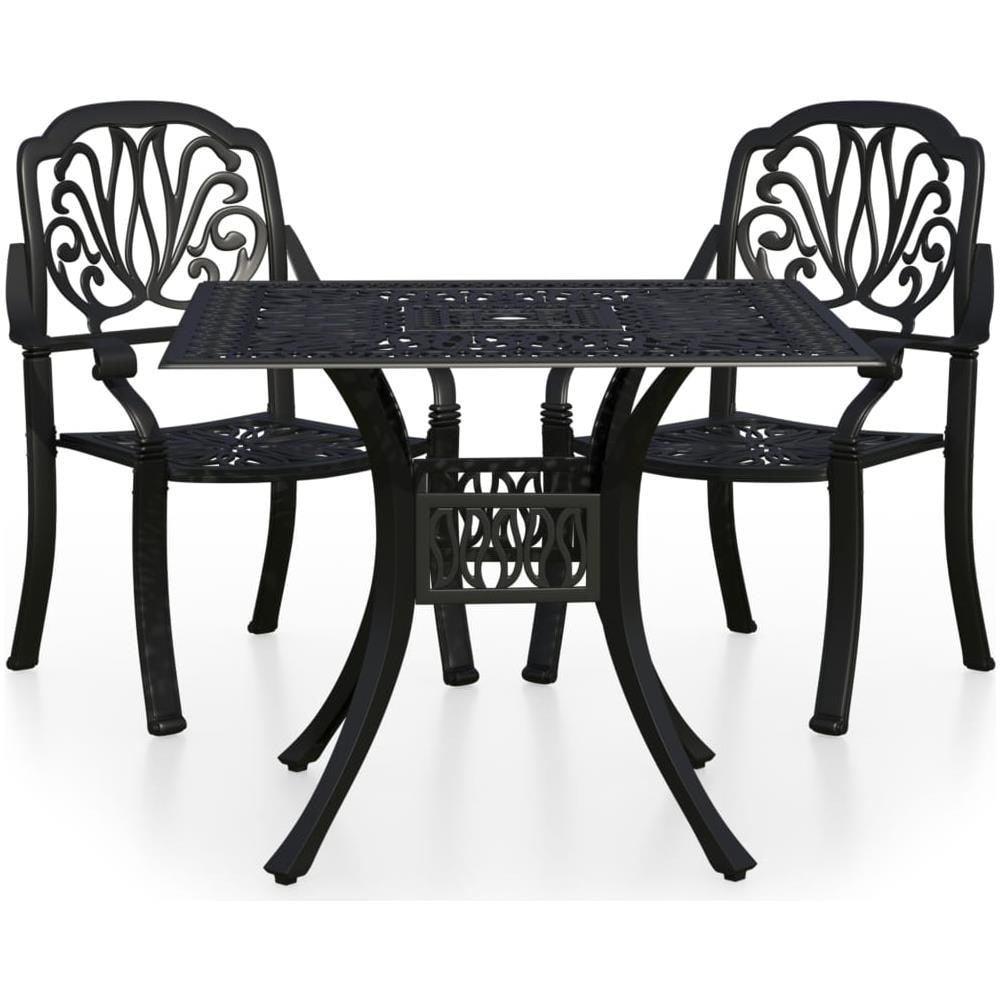 Set Da Bistrot 3 Pz In Alluminio Pressofuso Nero - Foto 2