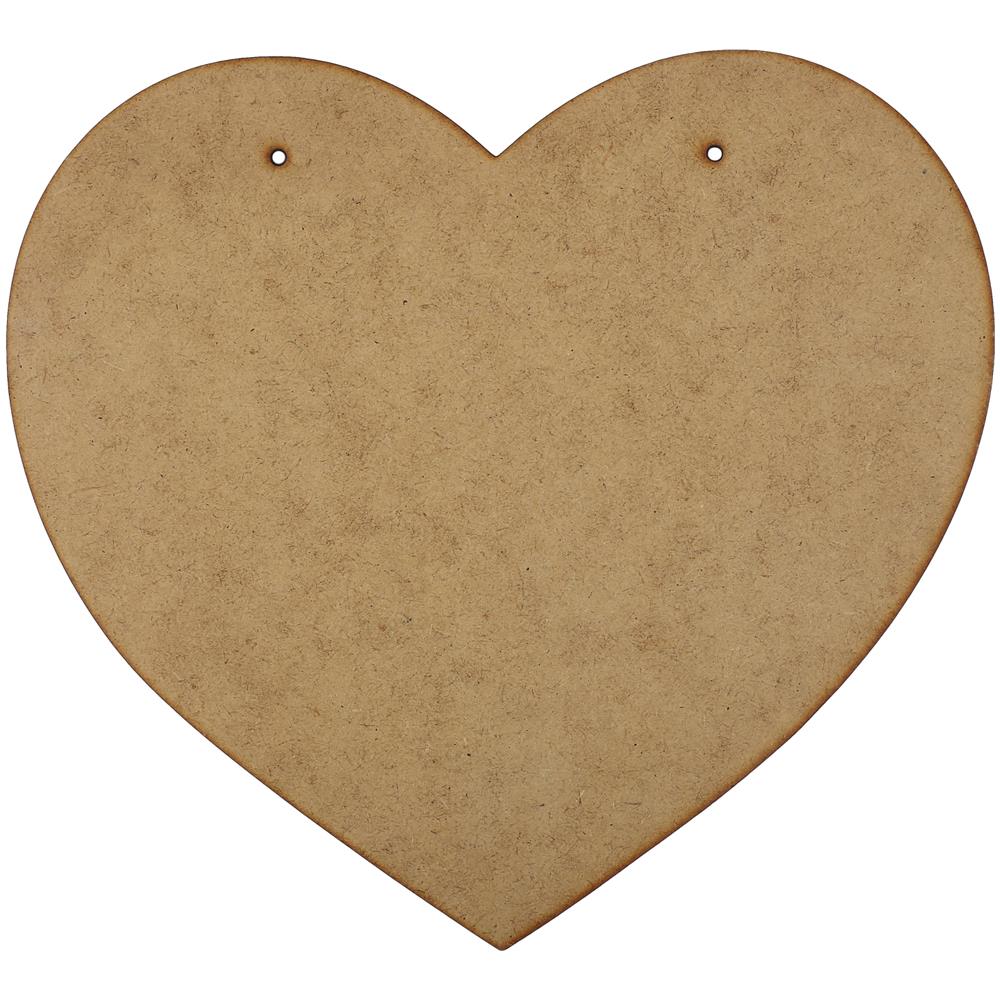 2 X Targhetta Cuore Legno Mdf Decorativi | 220 X 200 Mm | Angoli Arrotondati | Grande Forma Placche Segni Appendere | Perfetta Per Decoupage Decorare Vernice Macchia - Foto 1
