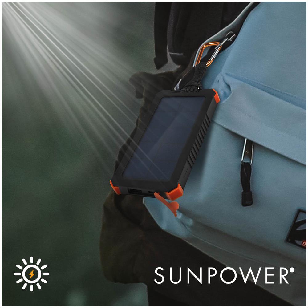 Powerbank Solare Usb 2.1a 5000mah Ipx4 Antishock Impulse Nero - Foto 2