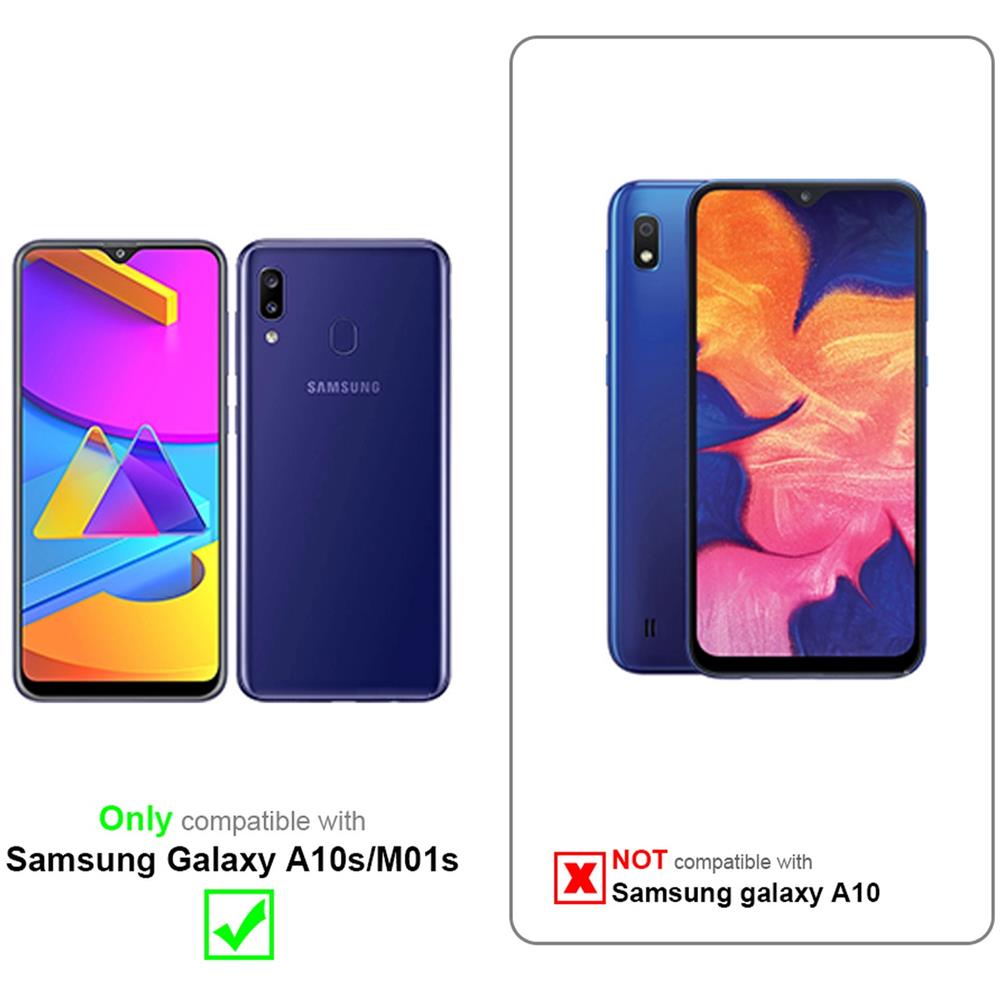 Custodia Compatibile Con Samsung Galaxy A10s - Ottica A Strisce In Opale Nero - Coperchio Protettivo In Vetro Temperato E Silicone Tpu - Foto 2