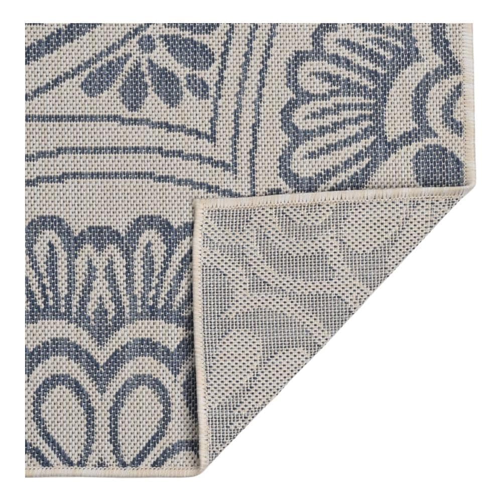 Tappeto Da Esterni A Tessitura Piatta 120x170 Cm Motivo Blu - Foto 2
