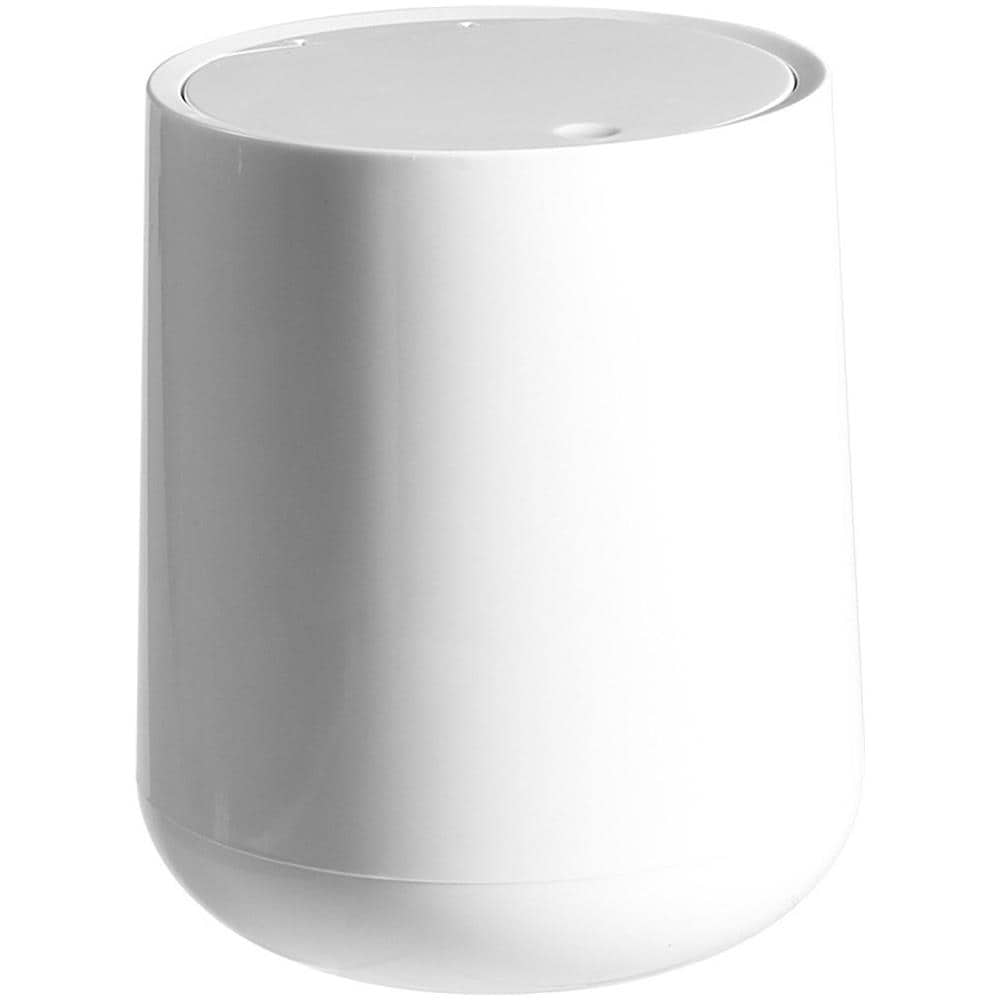 Cestino per il bagno, piccolo bidone della spazzatura per il bagno, camera da letto, cucina, sottile e carino, in plastica, per ufficio, nero