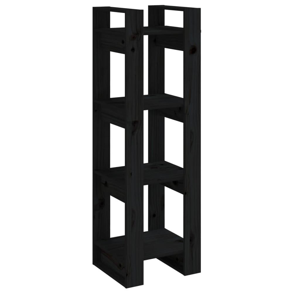 Libreria /divisorio Nero 41x35x125 Cm In Legno Massello Di Pino - Foto 2
