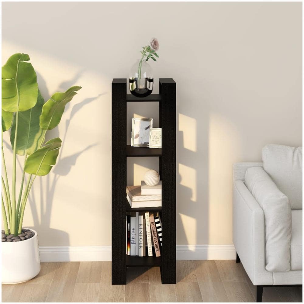 Libreria /divisorio Nero 41x35x125 Cm In Legno Massello Di Pino - Foto 1