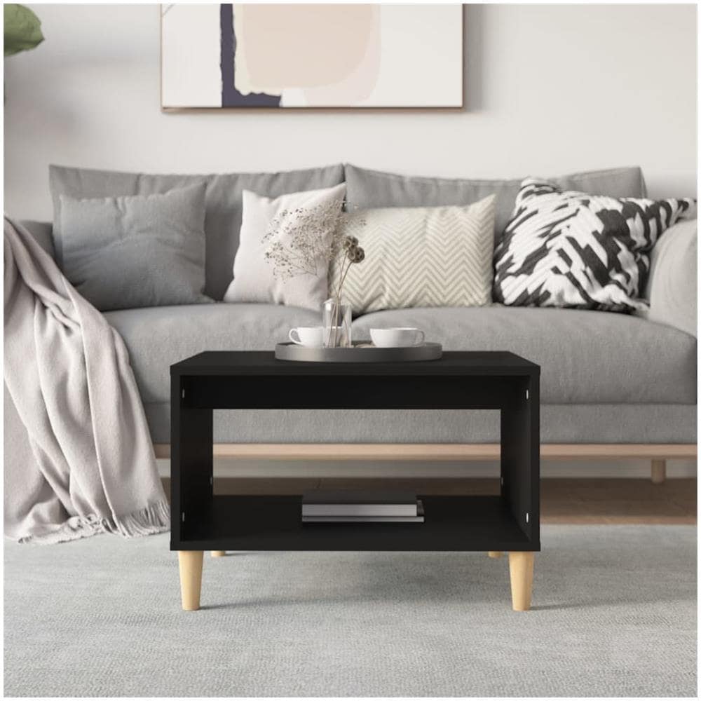 Tavolino da Salotto Nero 60x50x40 cm in Legno Multistrato - Foto 3