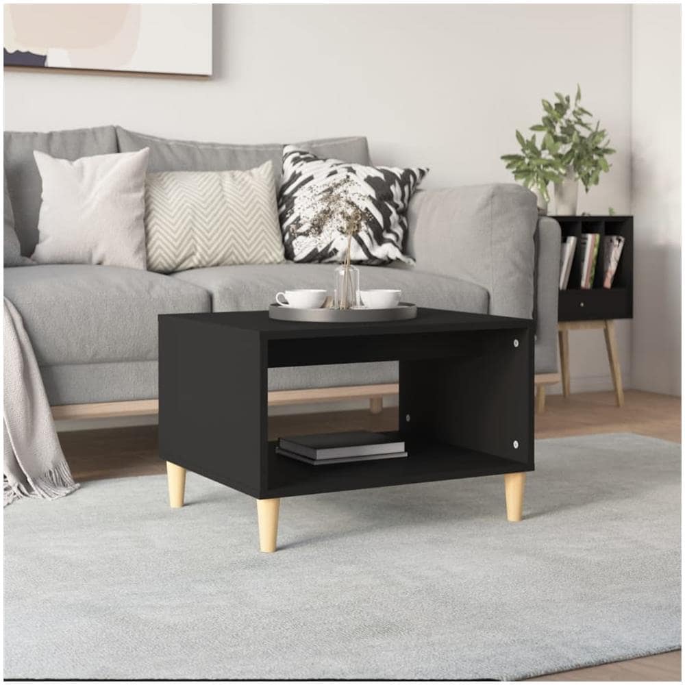 Tavolino da Salotto Nero 60x50x40 cm in Legno Multistrato - Foto 1
