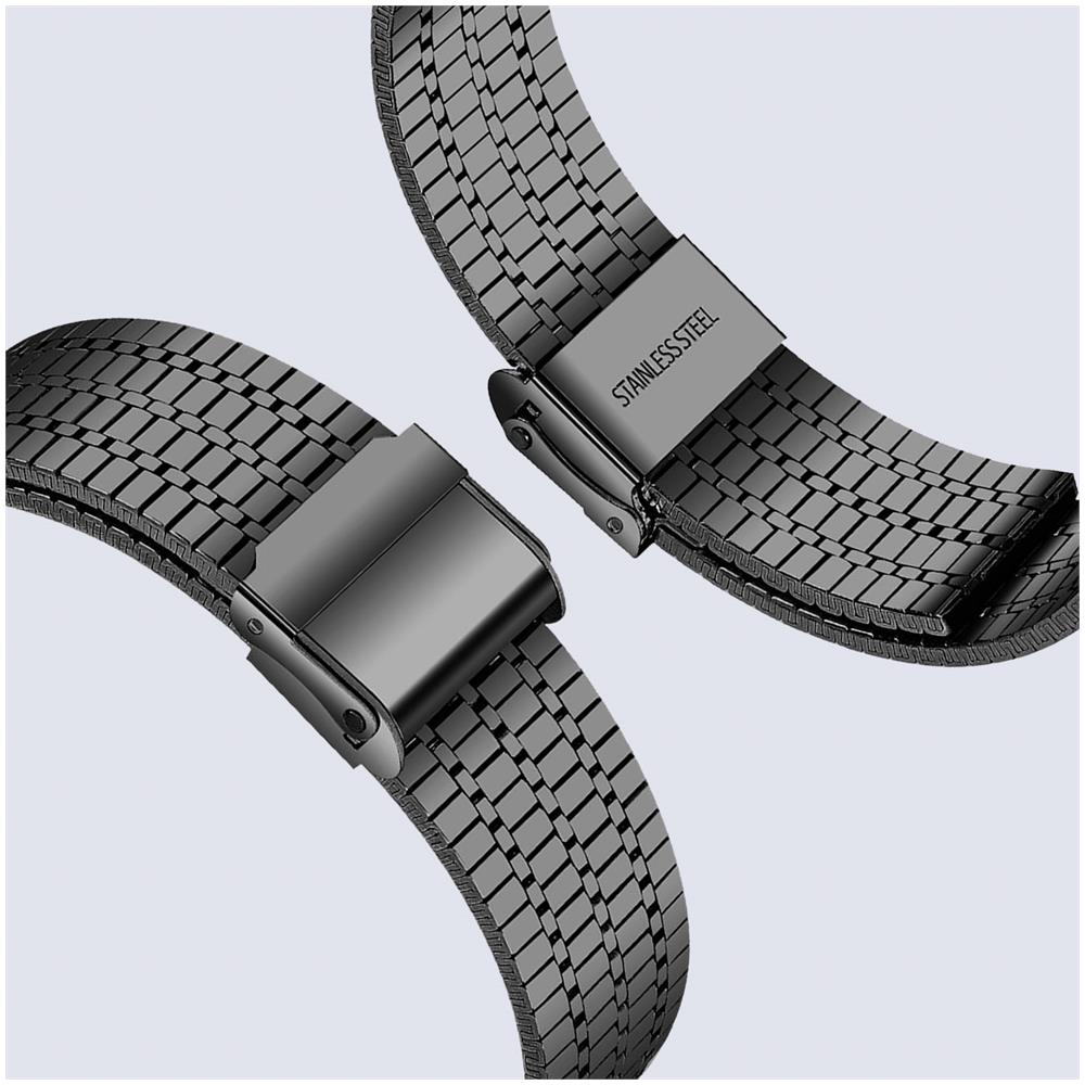 Cinturino Apple Watch 45mm / 44mm / 42mm Maglie Acciaio Inox Nero - Foto 2