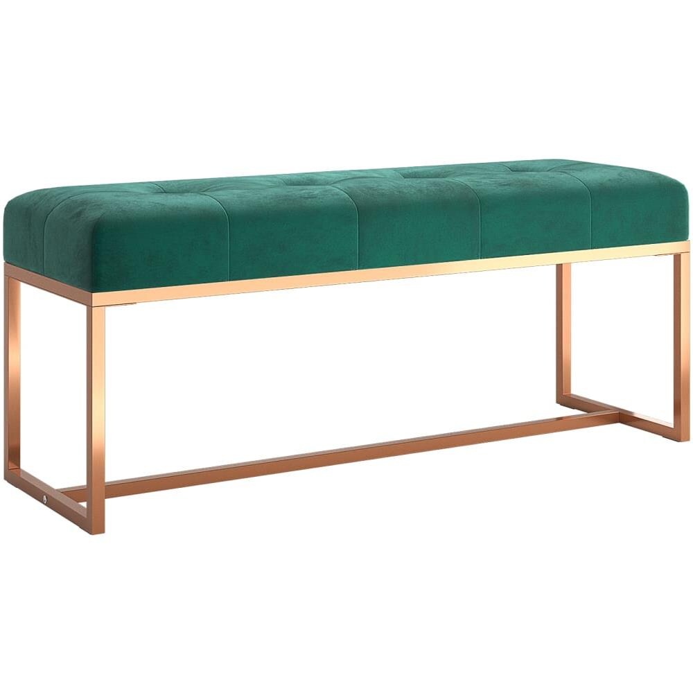 Panca Verde Scuro 110x36x45 Cm In Velluto - Foto 2
