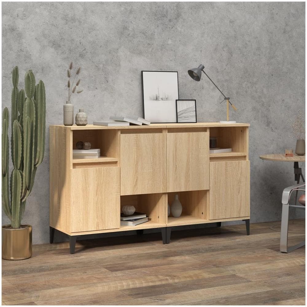 Credenze 2pz Rovere Sonoma 60x35x70 Cm In Legno Multistrato - Foto 1