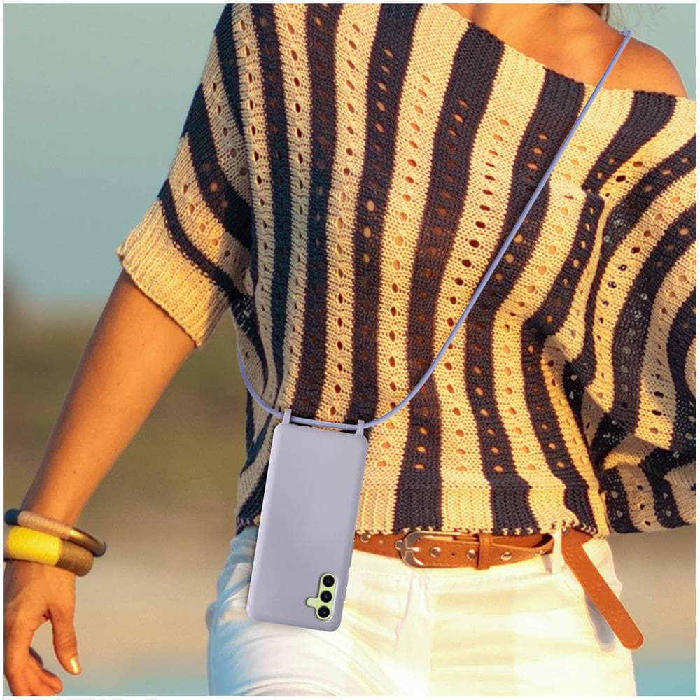 Cover Cordino Per Samsung Galaxy A34 5g Collana / Tracolla 80 Cm Lavanda - Foto 5