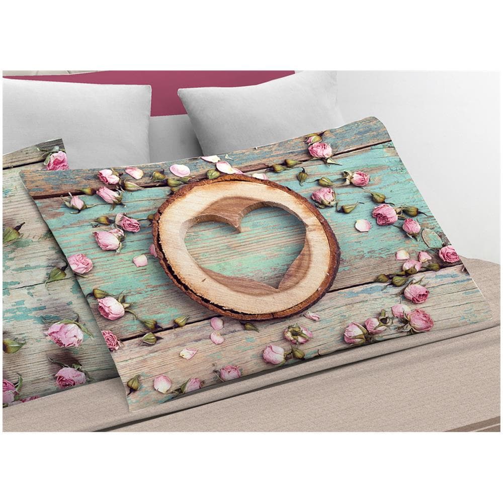 Completo Lenzuola In 100% Cotone Linea Digitale Spin-off Disegno Shabby Flower - Foto 4