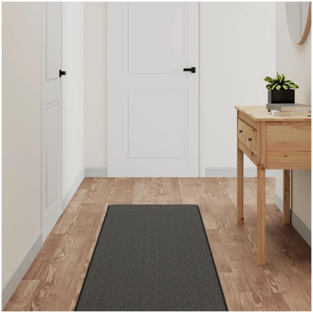 Tappeto Corsia Aspetto Sisal Antracite 50x300 Cm - Foto 1