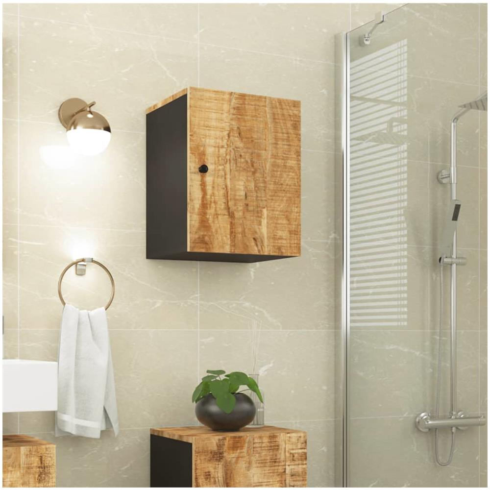 Mobile Da Bagno A Parete 38x33x48 Cm In Legno Massello Di Mango - Foto 1