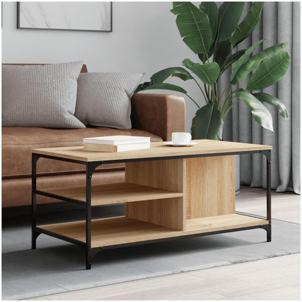 Tavolino Da Salotto Rovere Sonoma 100x50x45cm Legno Multistrato - Foto 1