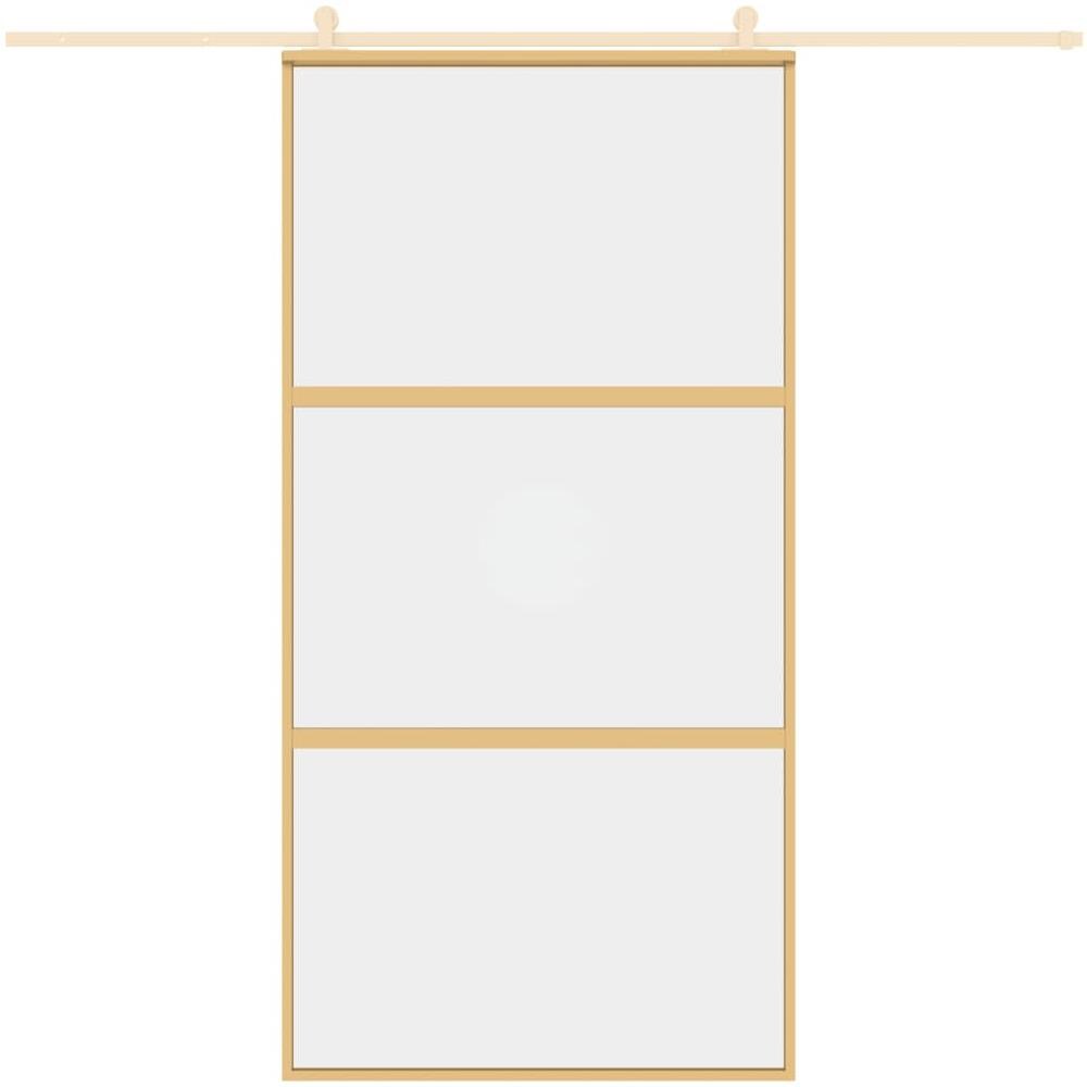 Porta Scorrevole Oro 102,5x205 Vetro Trasparente Esg Alluminio - Foto 3