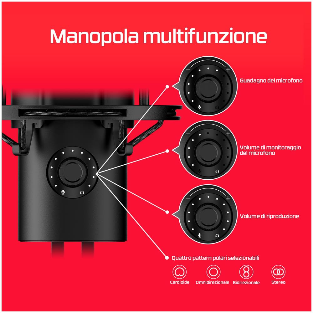 872V1AA microfono Nero Microfono per podcast - Foto 15