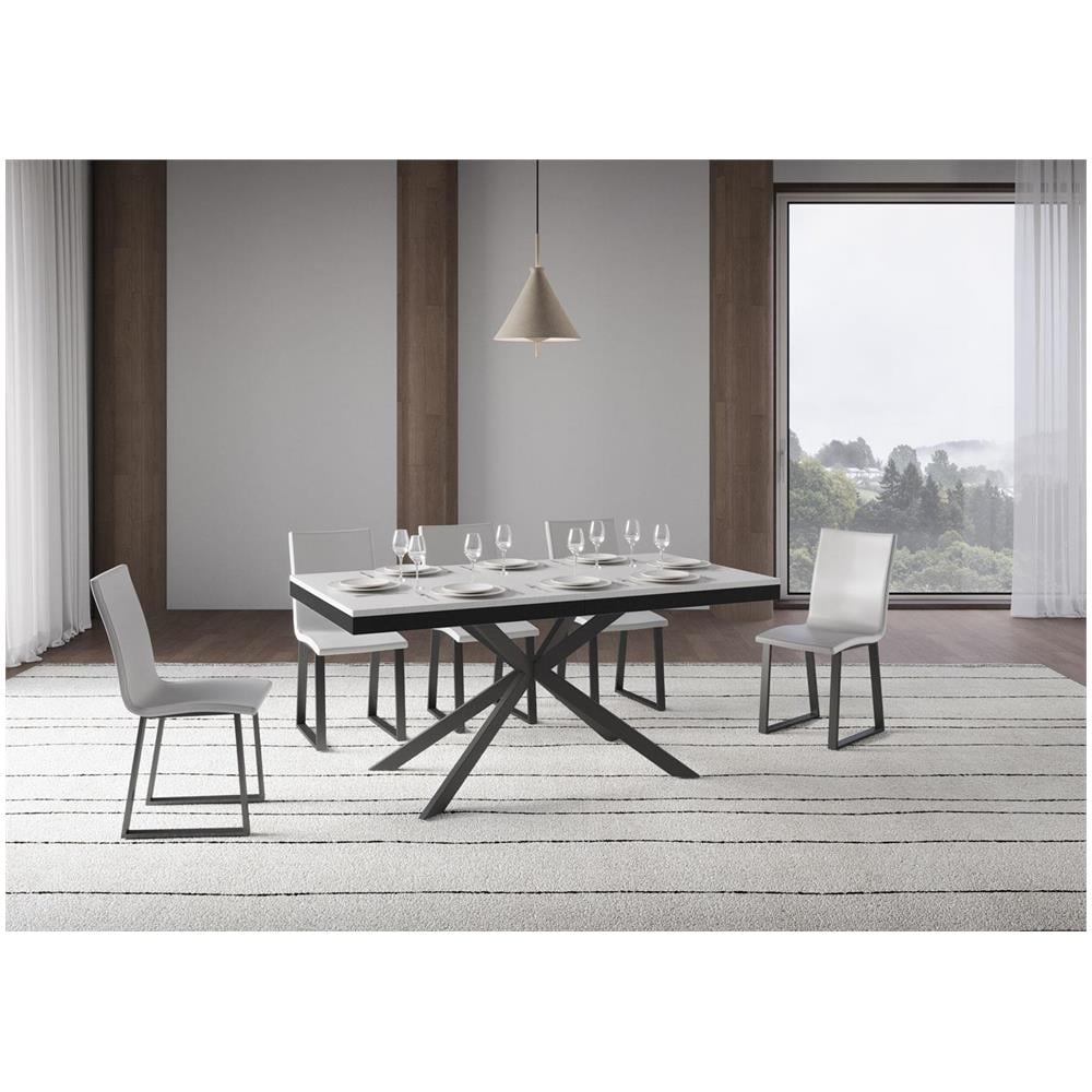 Tavolo allungabile 90x180/440 cm Plaker Evolution bianco frassino telaio antracite - Foto 2
