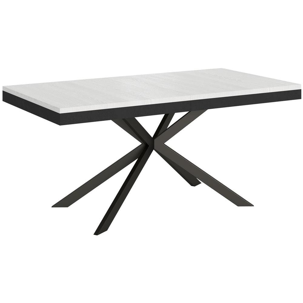Tavolo allungabile 90x180/440 cm Plaker Evolution bianco frassino telaio antracite - Foto 1