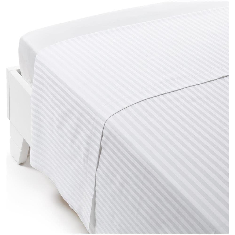 Lenzuolo Superiore Hotellerie Raso Rigato In Raso Di Cotone Colore Bianco Misura King - Foto 1