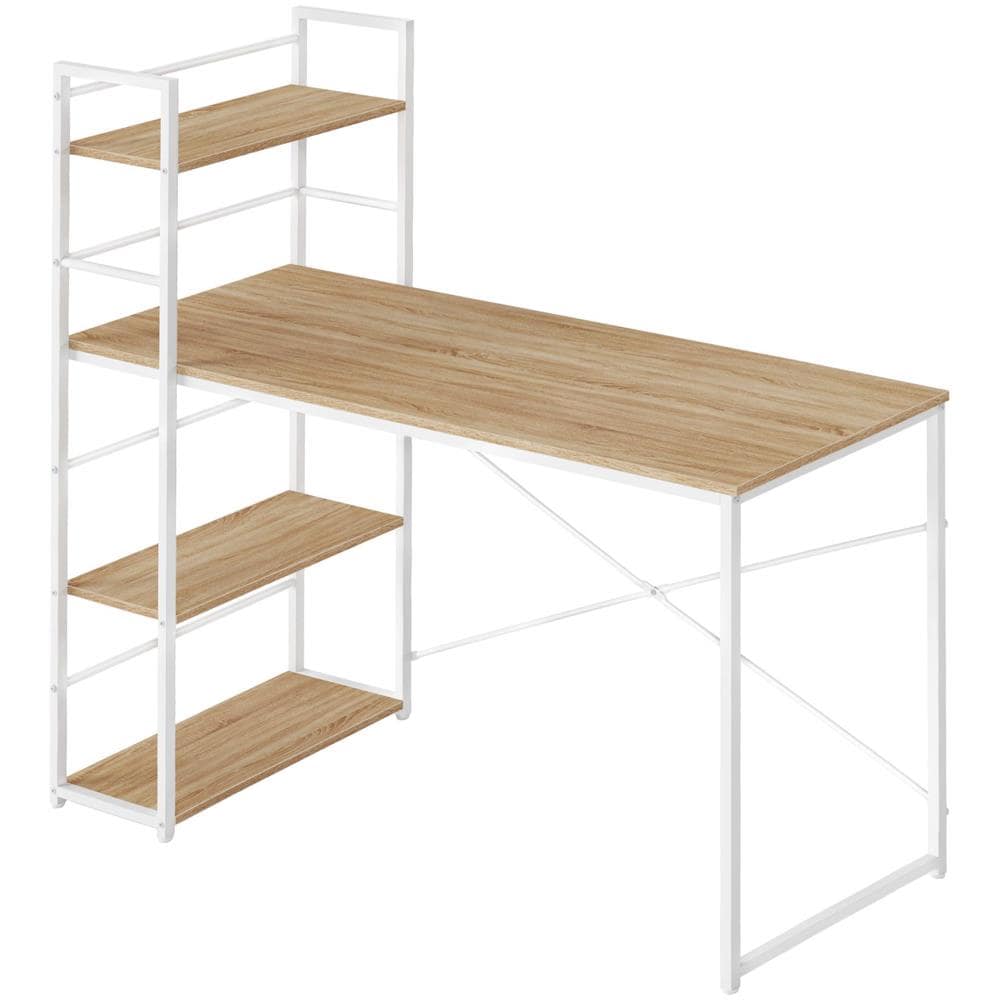 Scrivania per computer Valora MAX 4.0 - Piano in Sonoma / Gambe bianche per ufficio e casa - Foto 1