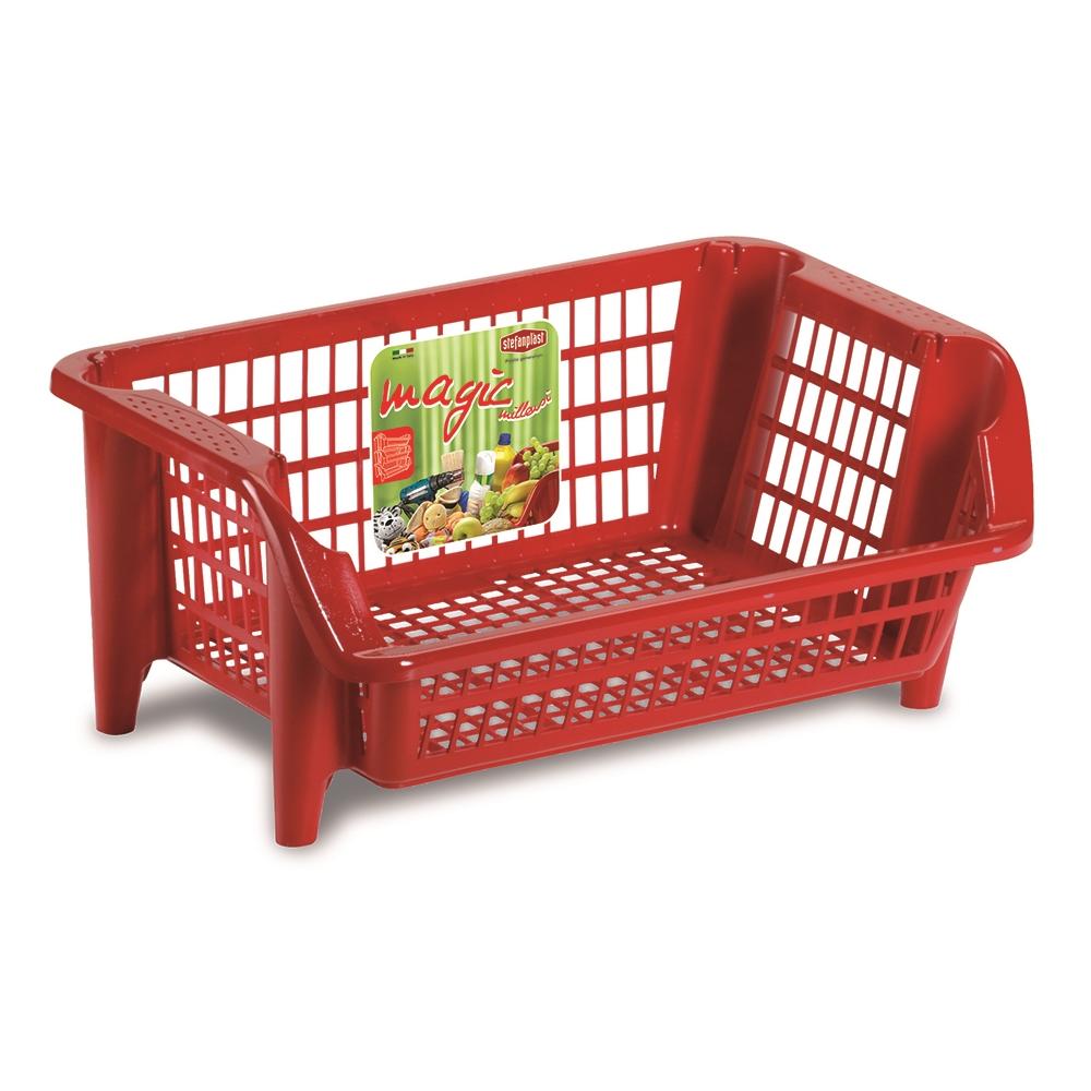Cestello Linea Magic, Polipropilene Riciclabile, 54,5x38xh. 24,5 Cm Rosso - Foto 1