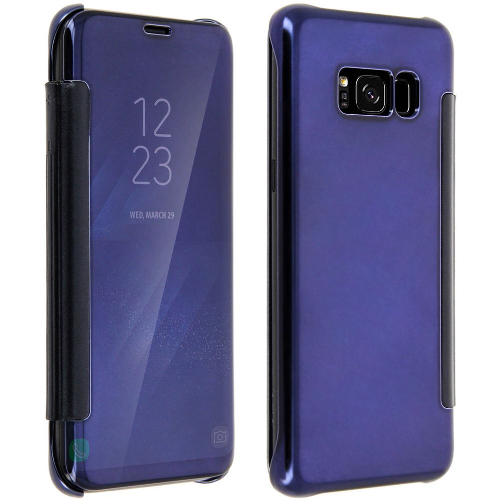 Custodia A Libro Clear View Specchio Per Samsung Galaxy S8 - Blu - Foto 1