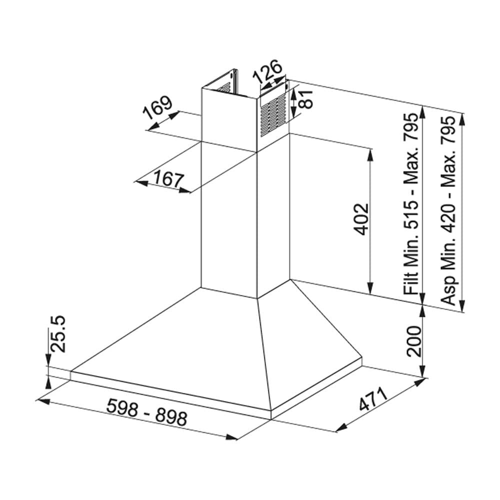 Cappa FJO624XS a Parete da 60 cm Aspirante Colore Inox - Foto 5