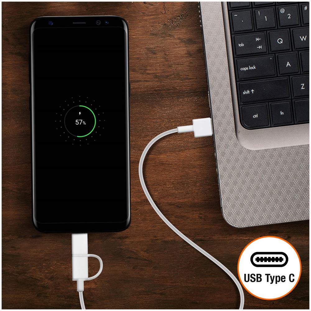 Cavo Micro-usb / Usb Tipo-c Verso Usb 2in1 Di 30cm Originale Xiaomi - Bianco - Foto 2